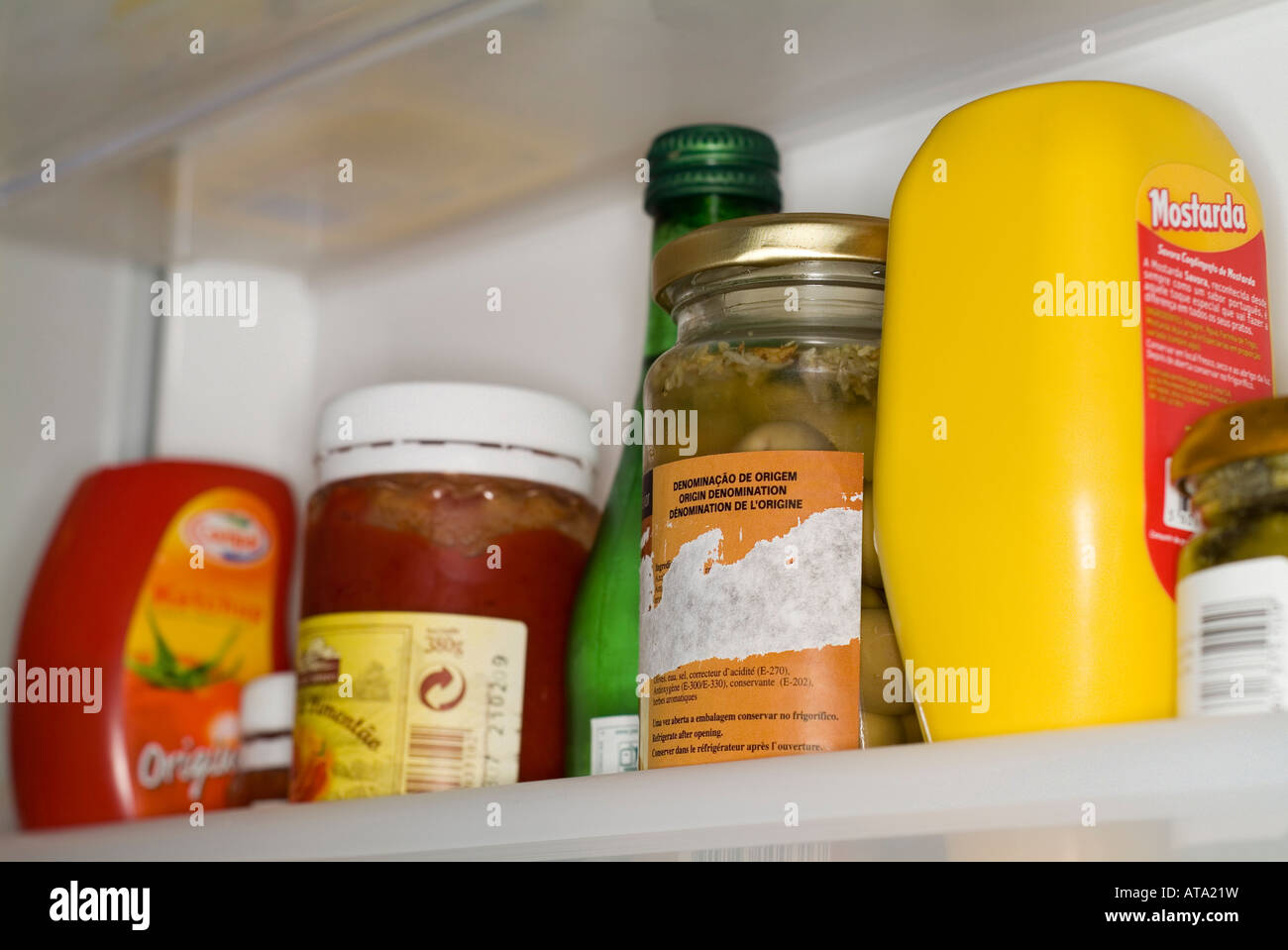 fridge shelf Stock Photo