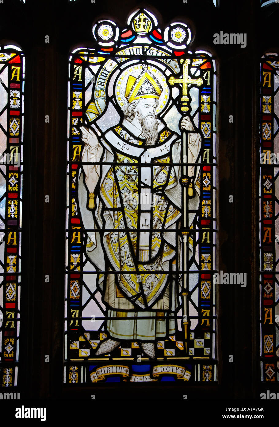 Stained Glass Window Bristol Cathedral Stock Photo Alamy