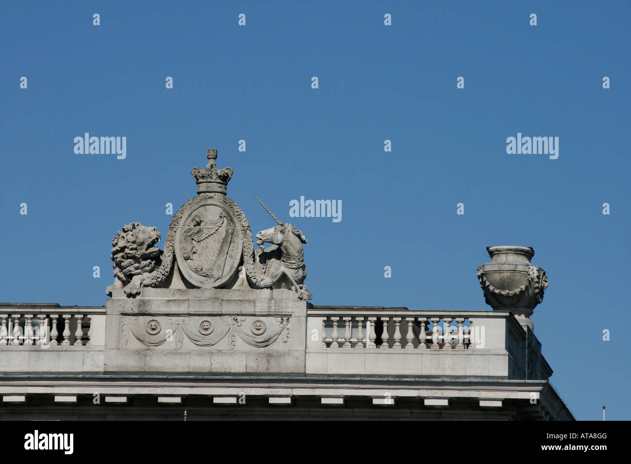 Detail of Custom House, Dublin city Stock Photo