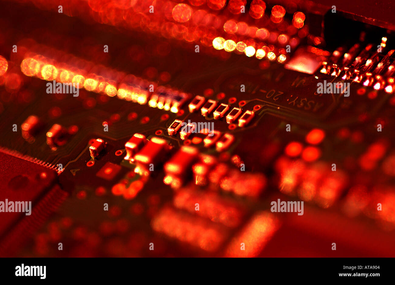 Close up of Circuit board Stock Photo