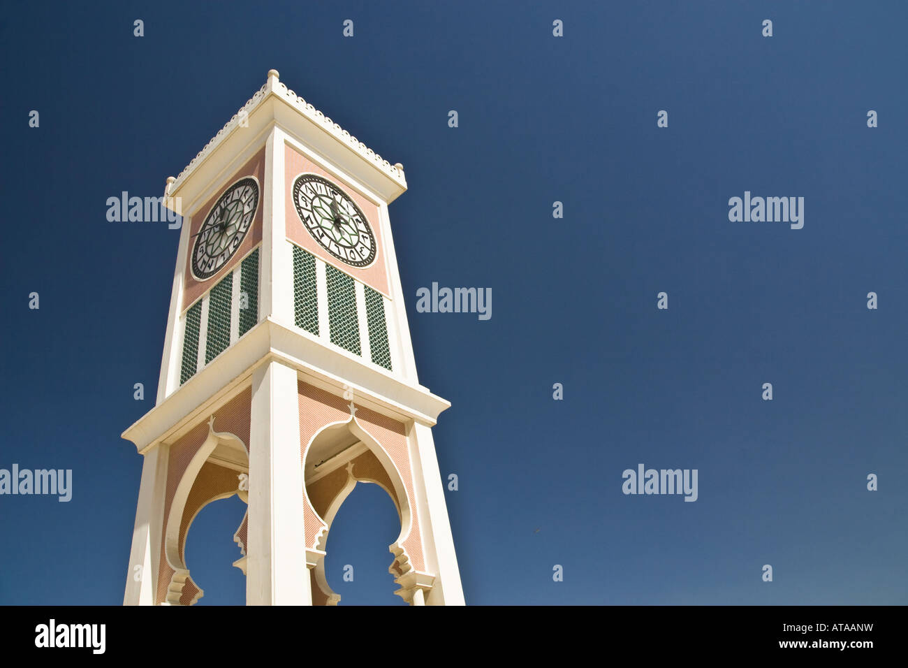 Clock tower Doha Qatar Middle East Persian Gulf Architecture Stock