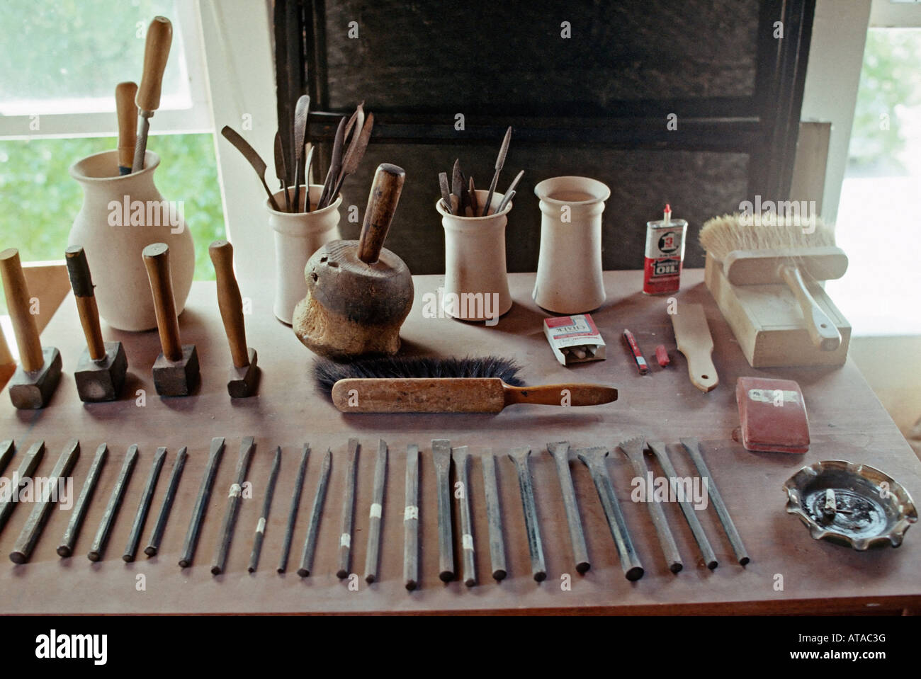 Sculptor s tools Stock Photo Alamy