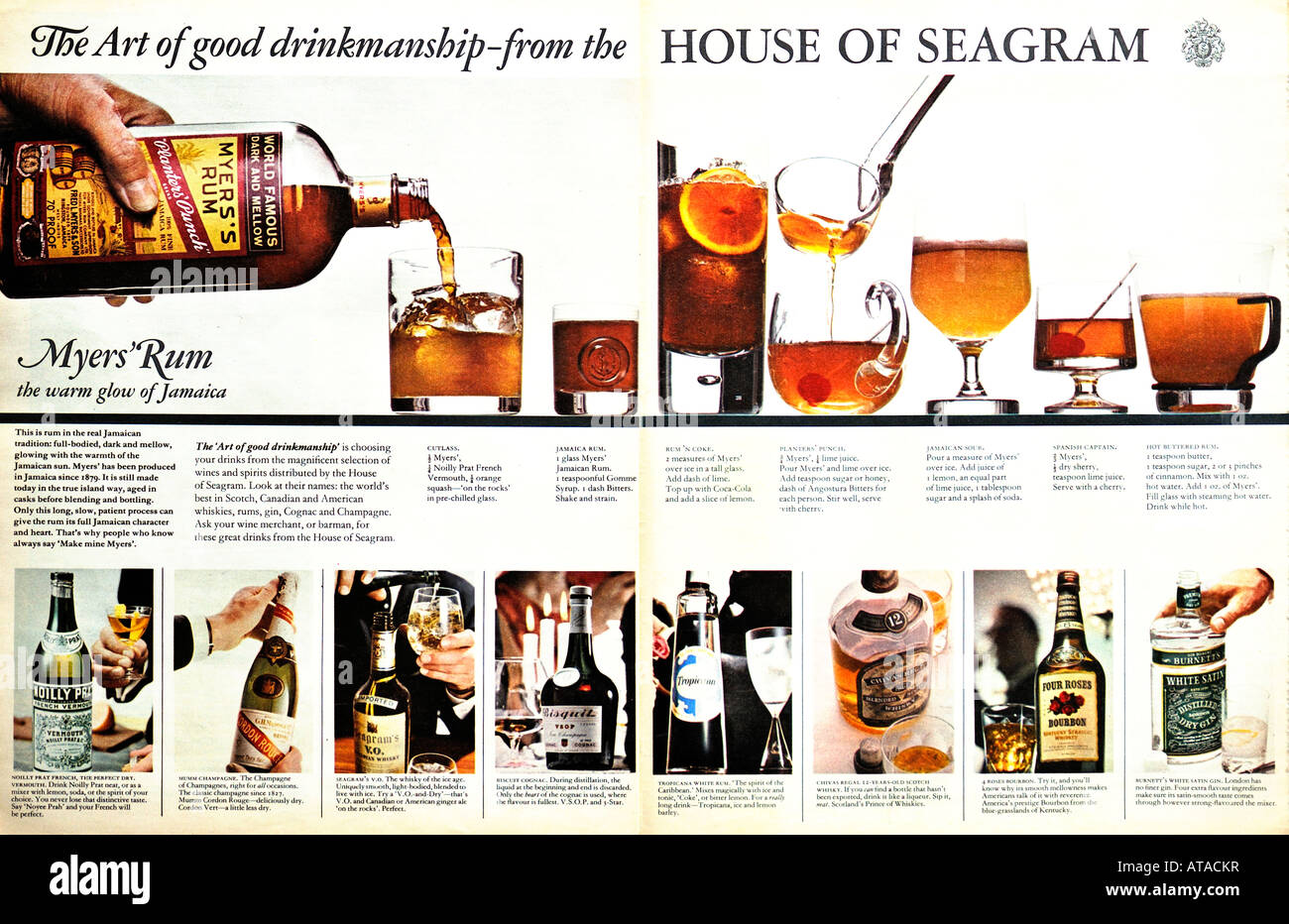House of Seagram Drinks Magazine Advertisement  December 1966 FOR EDITORIAL USE ONLY Stock Photo
