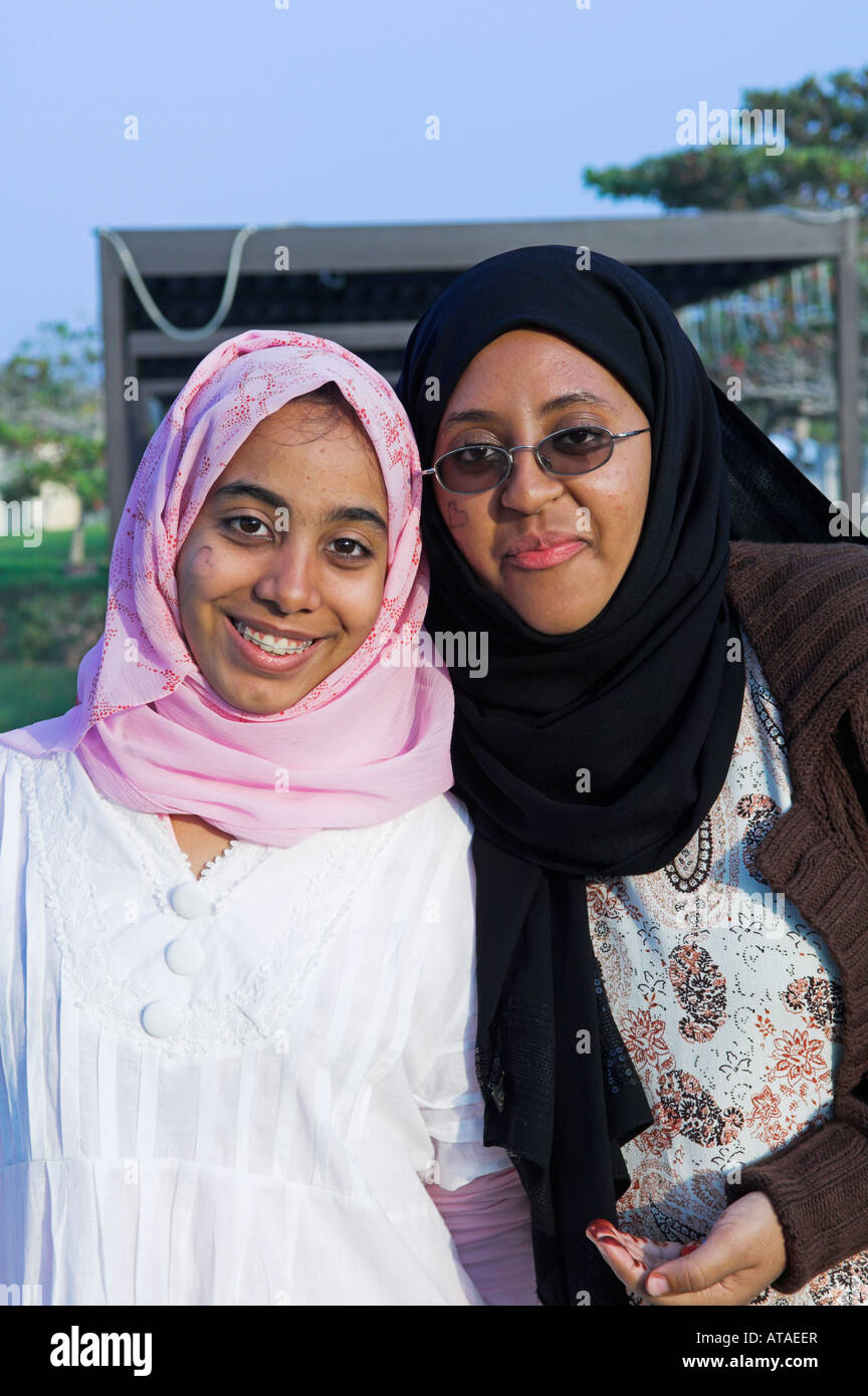 Two young woman in Oman Stock Photo