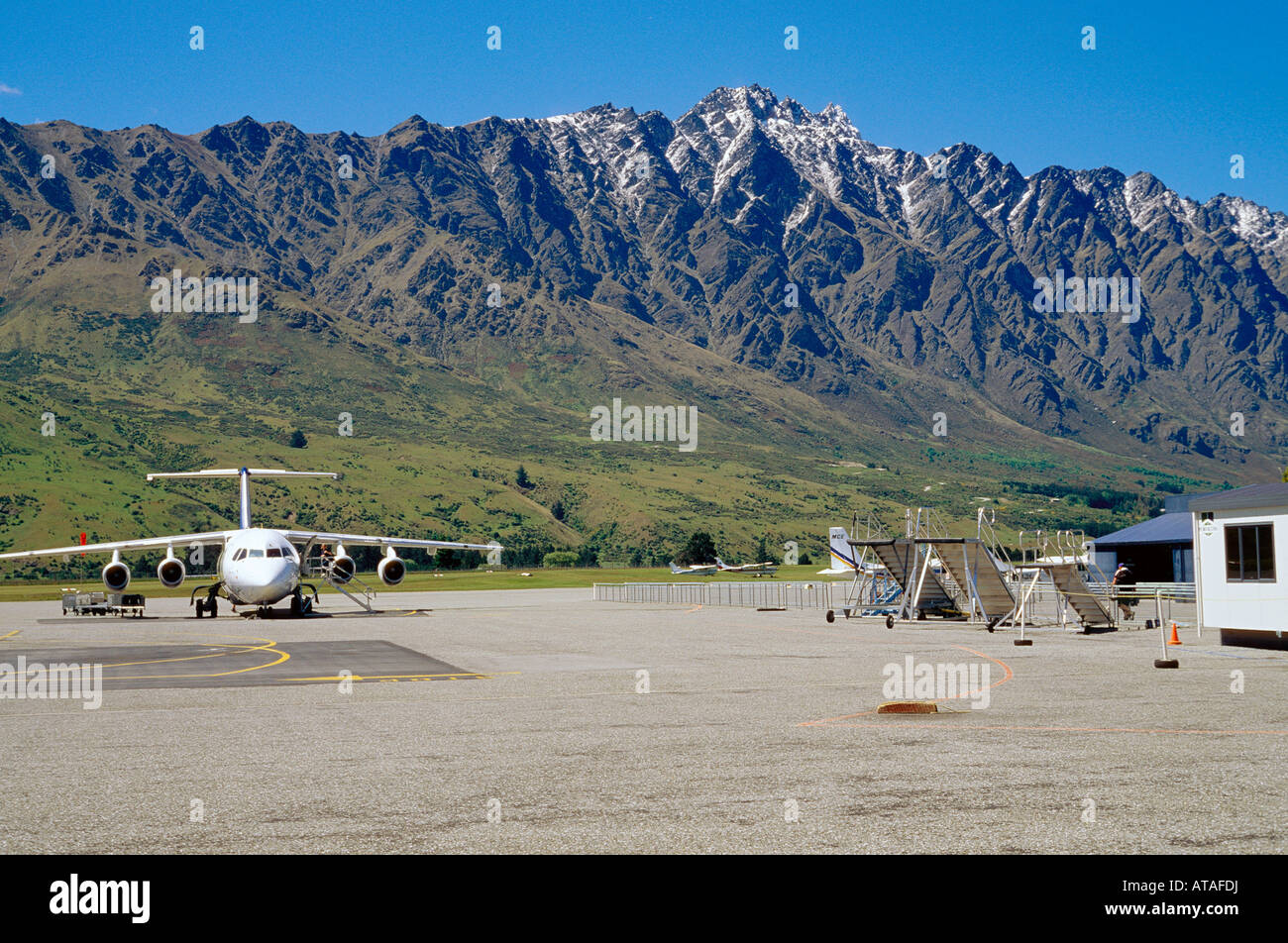 Runway of airport at Queenstown New Zealand Stock Photo Alamy