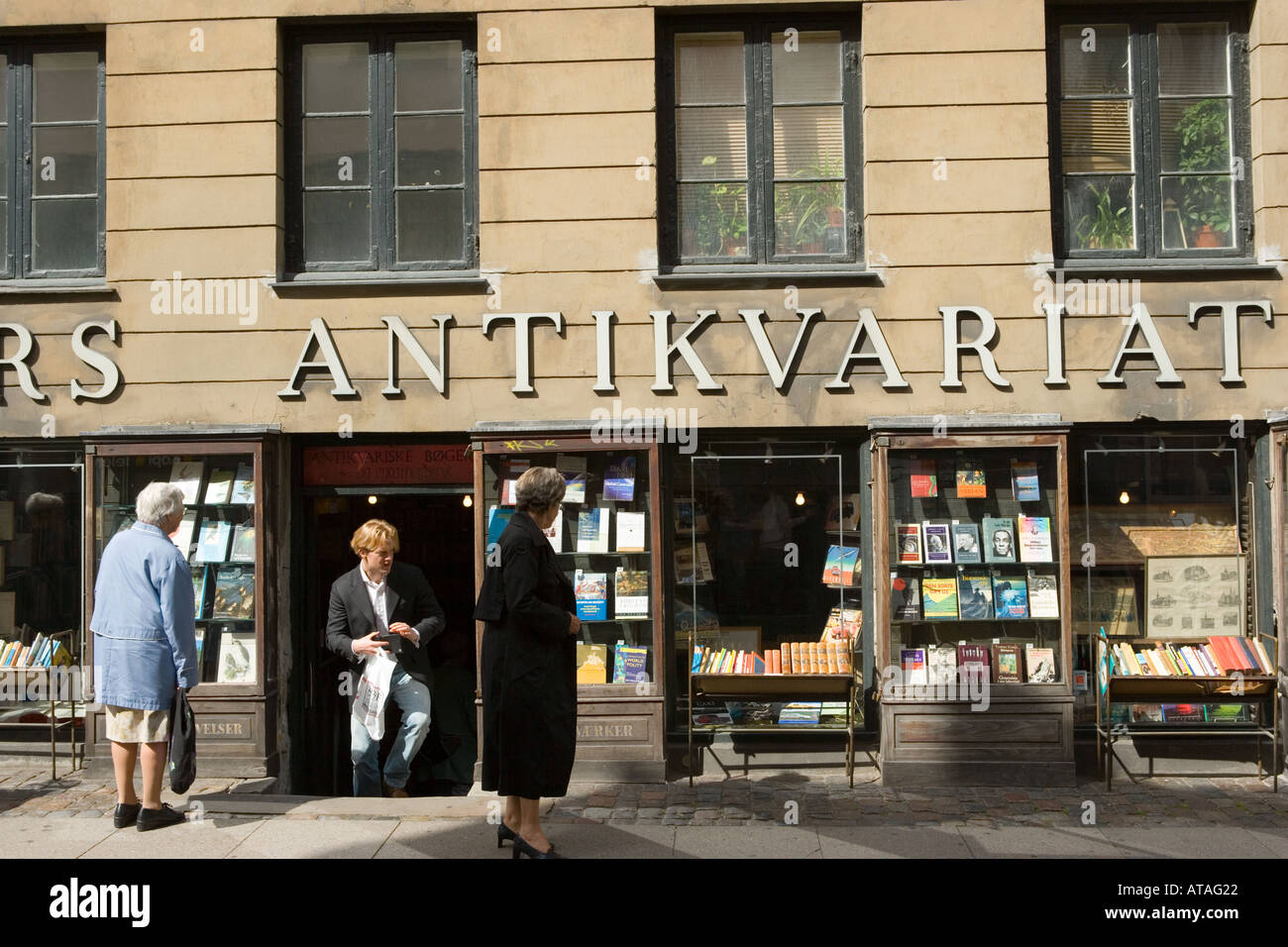 Copenhagen Denmark Antiquarian bookshop Stock Photo