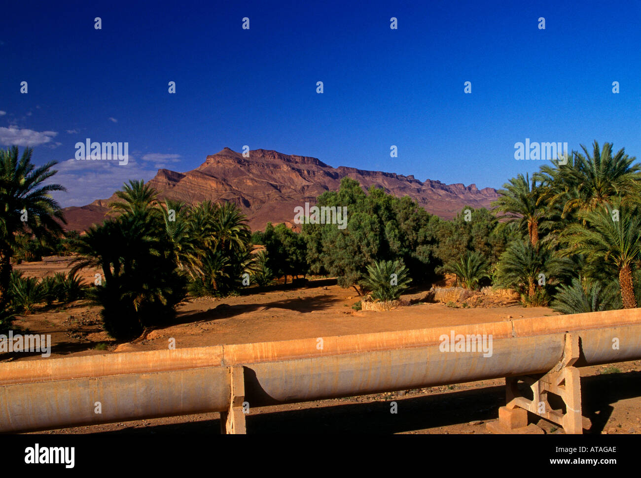 Irrigation channel, between Agdz and Zagora, Draa River, Draa Valley ...