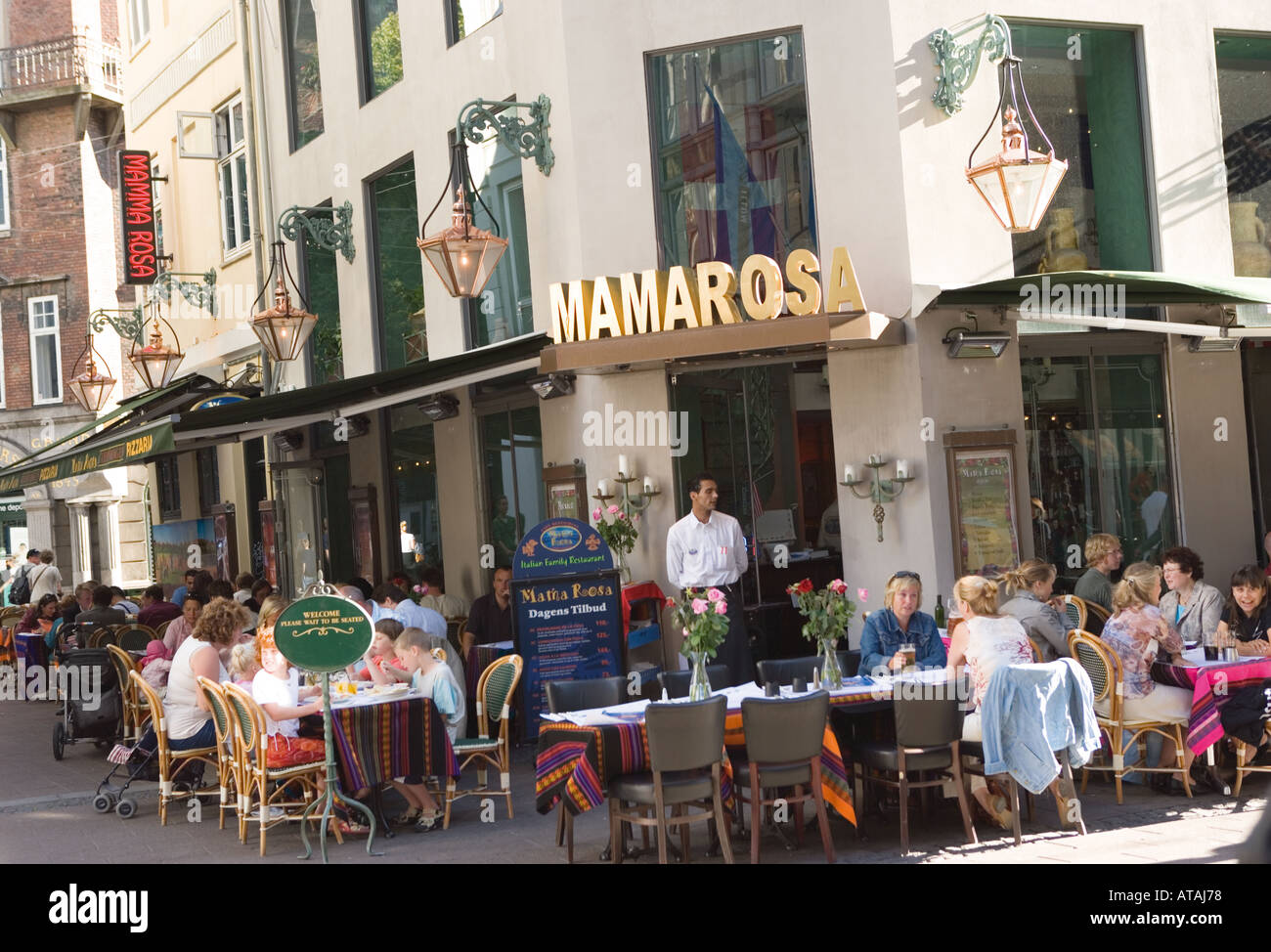 Mama Rosa Denmark Copenhagen Denmark Mamarosa Italian restaurant on Stroget street Stock ...