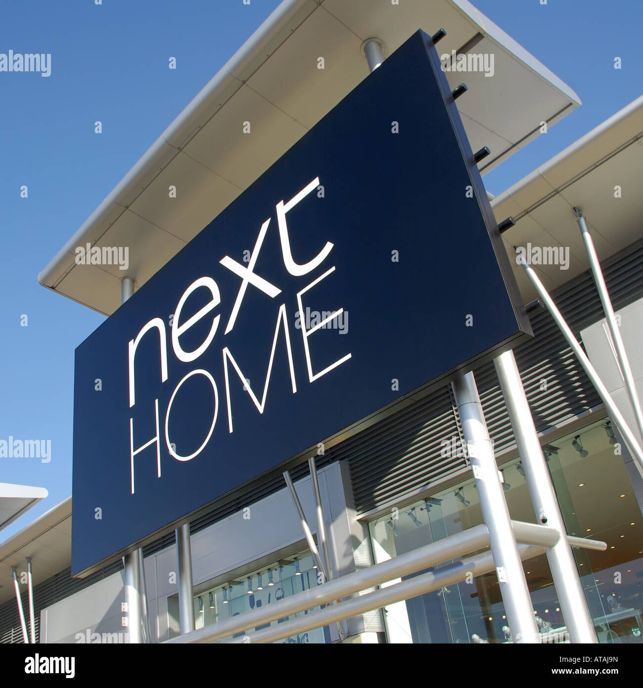 Next Home store sign and canopy over entrance at the Lakeside out of