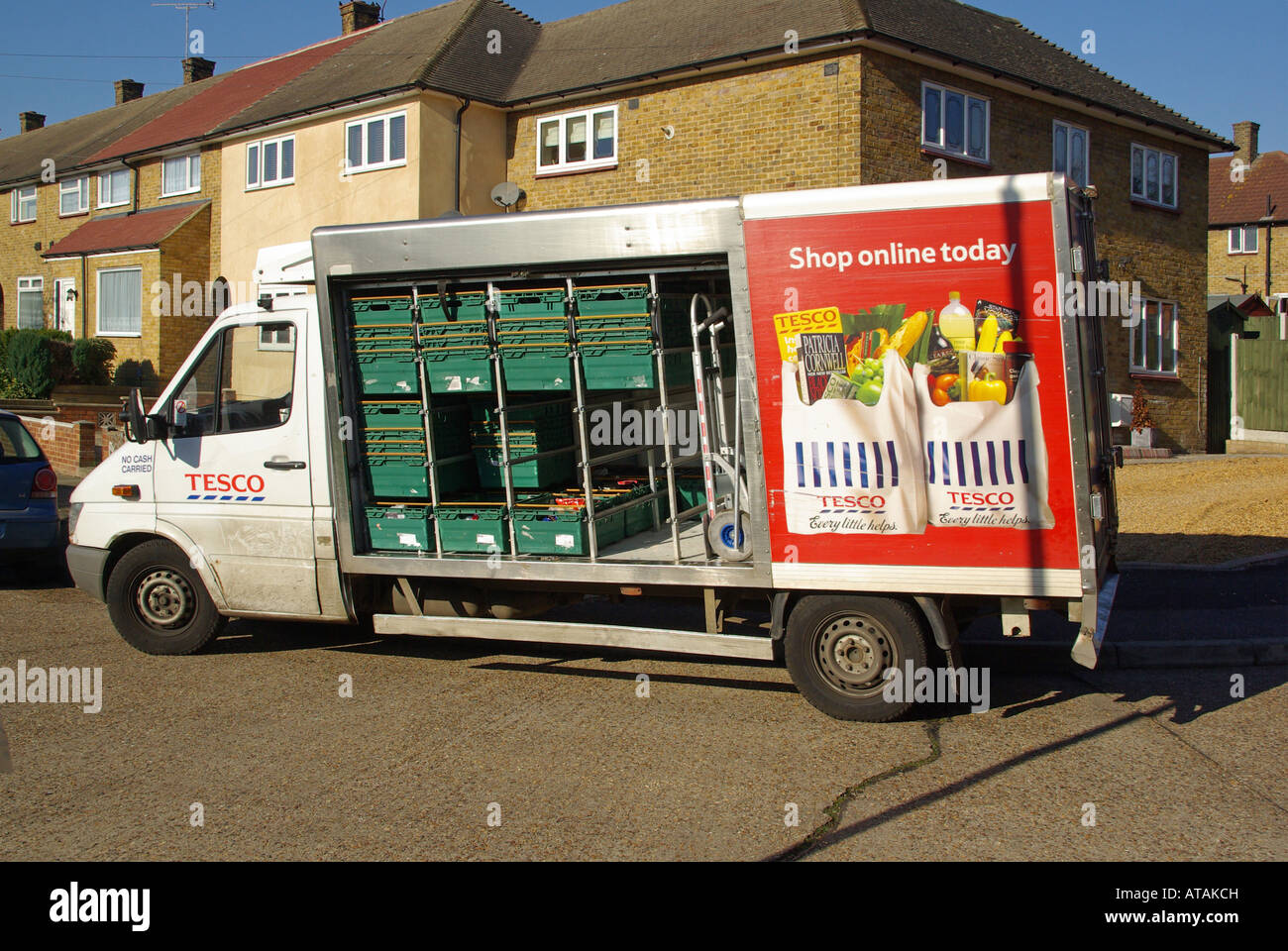 Tesco supermarket online food ordering service delivery van Stock Photo