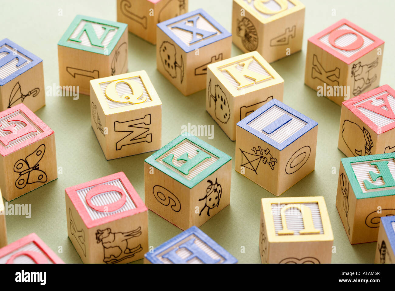 Alphabet building block toys Stock Photo Alamy
