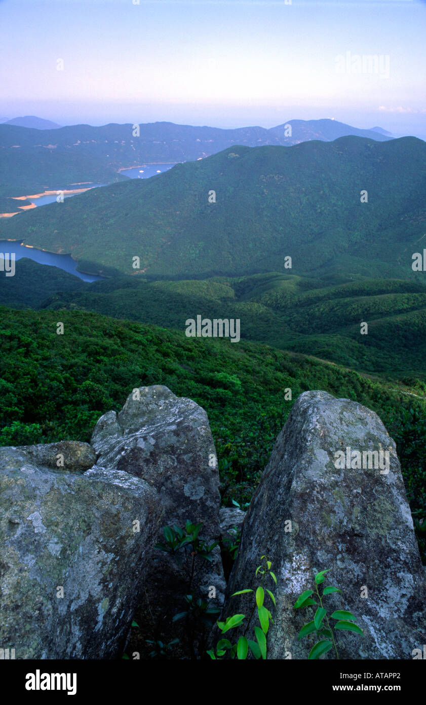 View from a hiking trail in the centre of Hong Kong Island China Stock Photo