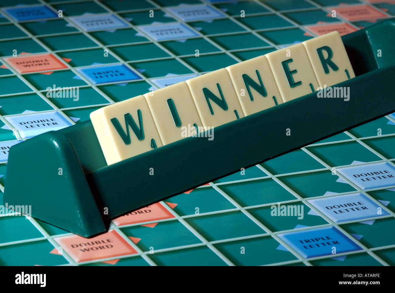 scrabble board game spelling winner Stock Photo Alamy