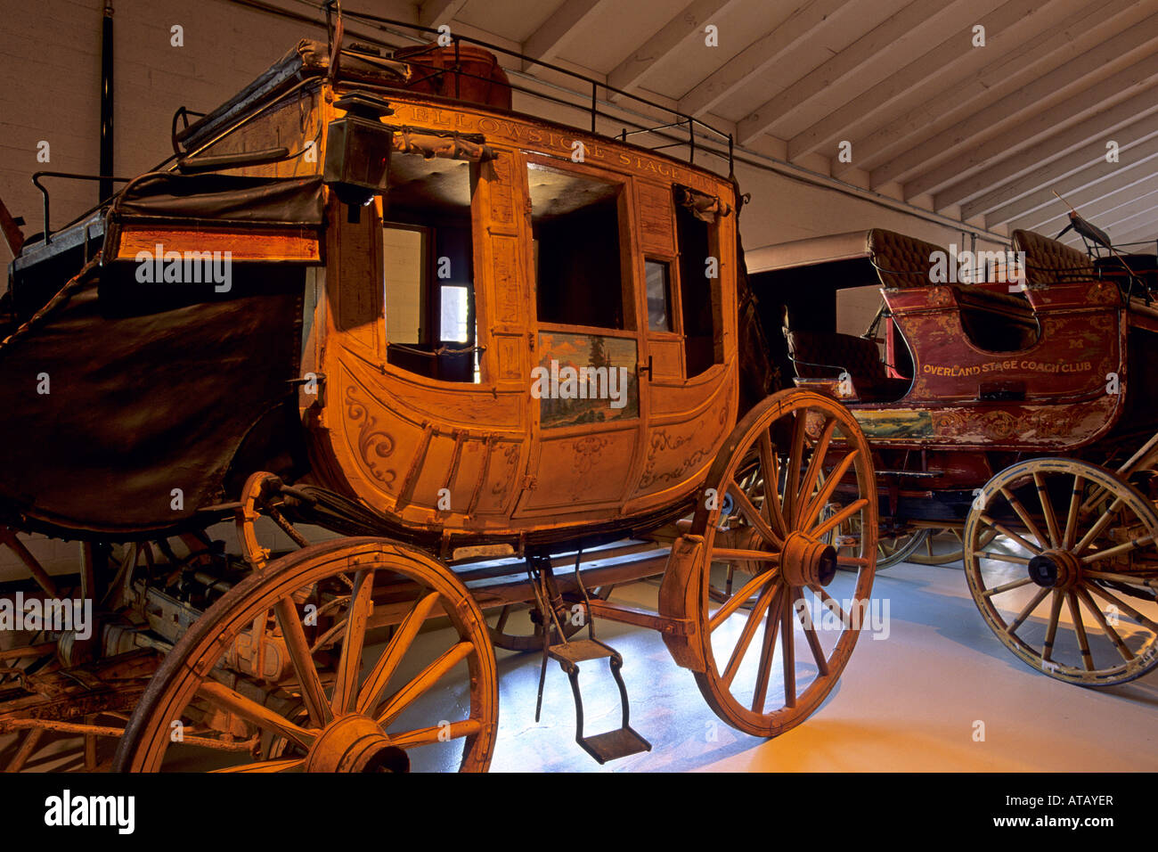 Old stage coaches at the Santa Ynez Historic Museum Santa Barbara County California Stock Photo