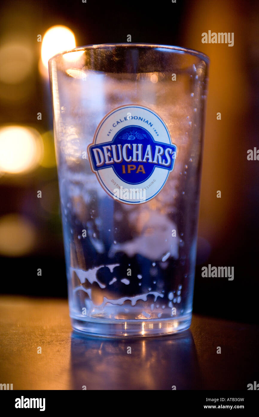 Empty Beer Glass Edinburgh Scotland Stock Photo Alamy