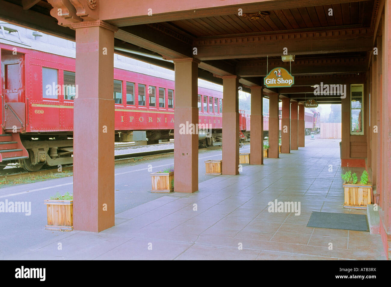 The Skunk Train Depot Willits Mendocino County California Stock Photo