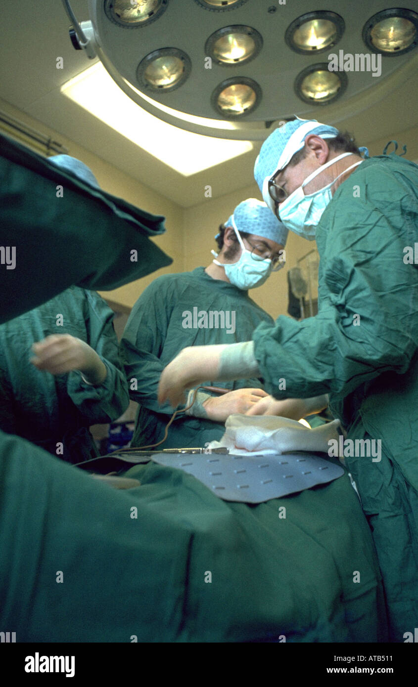 Operating theatre scrub team Stock Photo