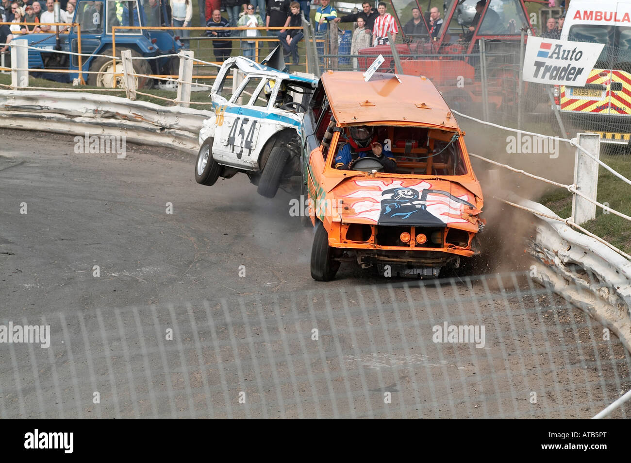 banger racing demolition derby destruction crash Stock Photo Alamy