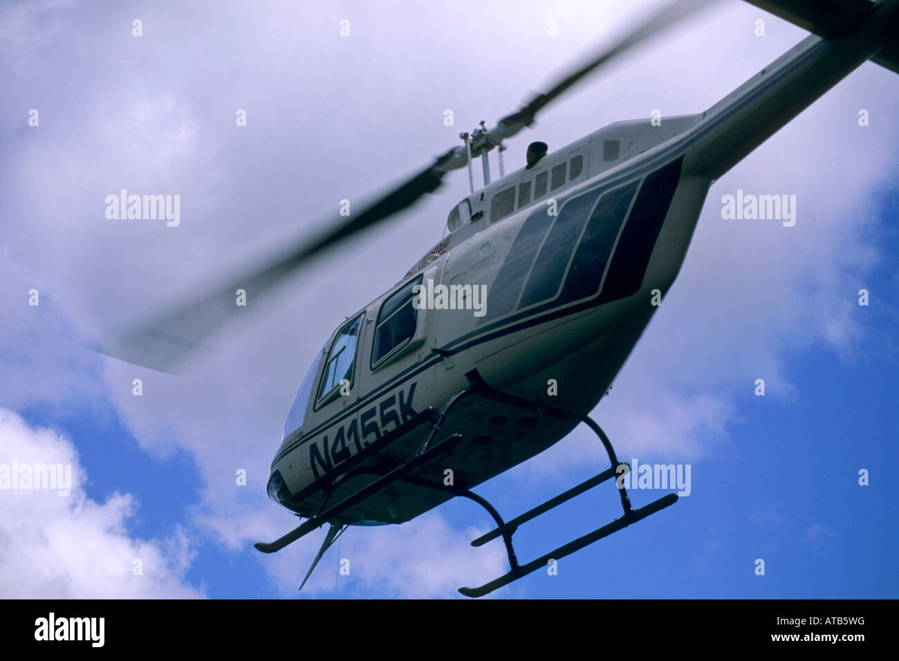 Helicopter landing at Greenwood Ridge Vineyards near Philo Mendocino County California Stock Photo