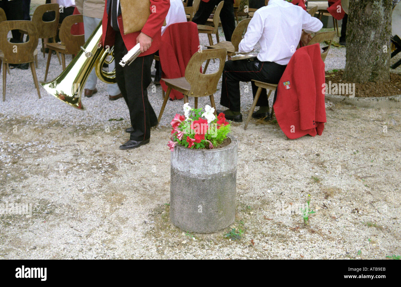 Brass band playing on Bastille Day in France Stock Photo Alamy