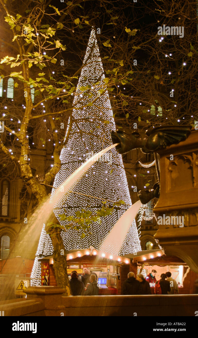 Christmas in Albert Square, Manchester. A Christmas Tree and the