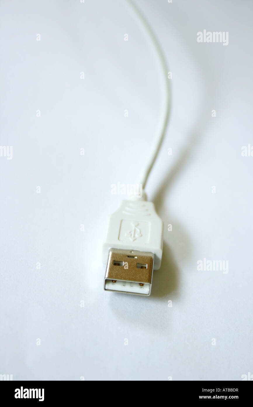 white USB cable connector Stock Photo