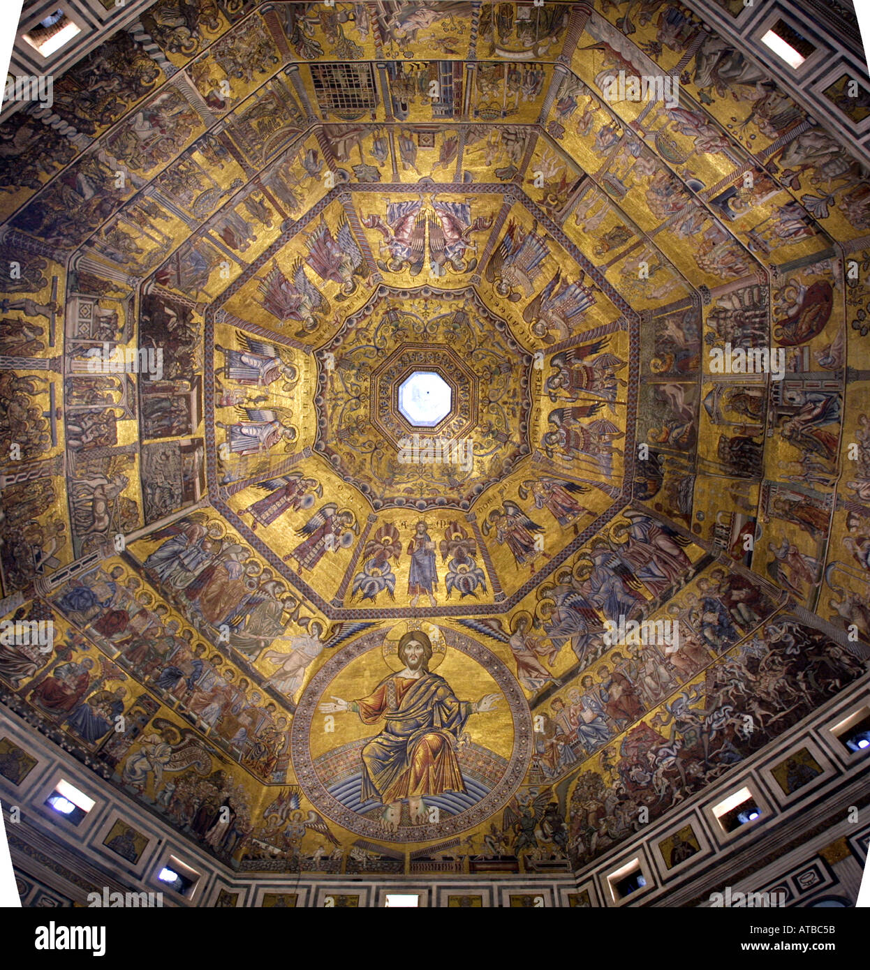 Ceiling Of The Baptistry Dome Duomo Florence Italy Stock