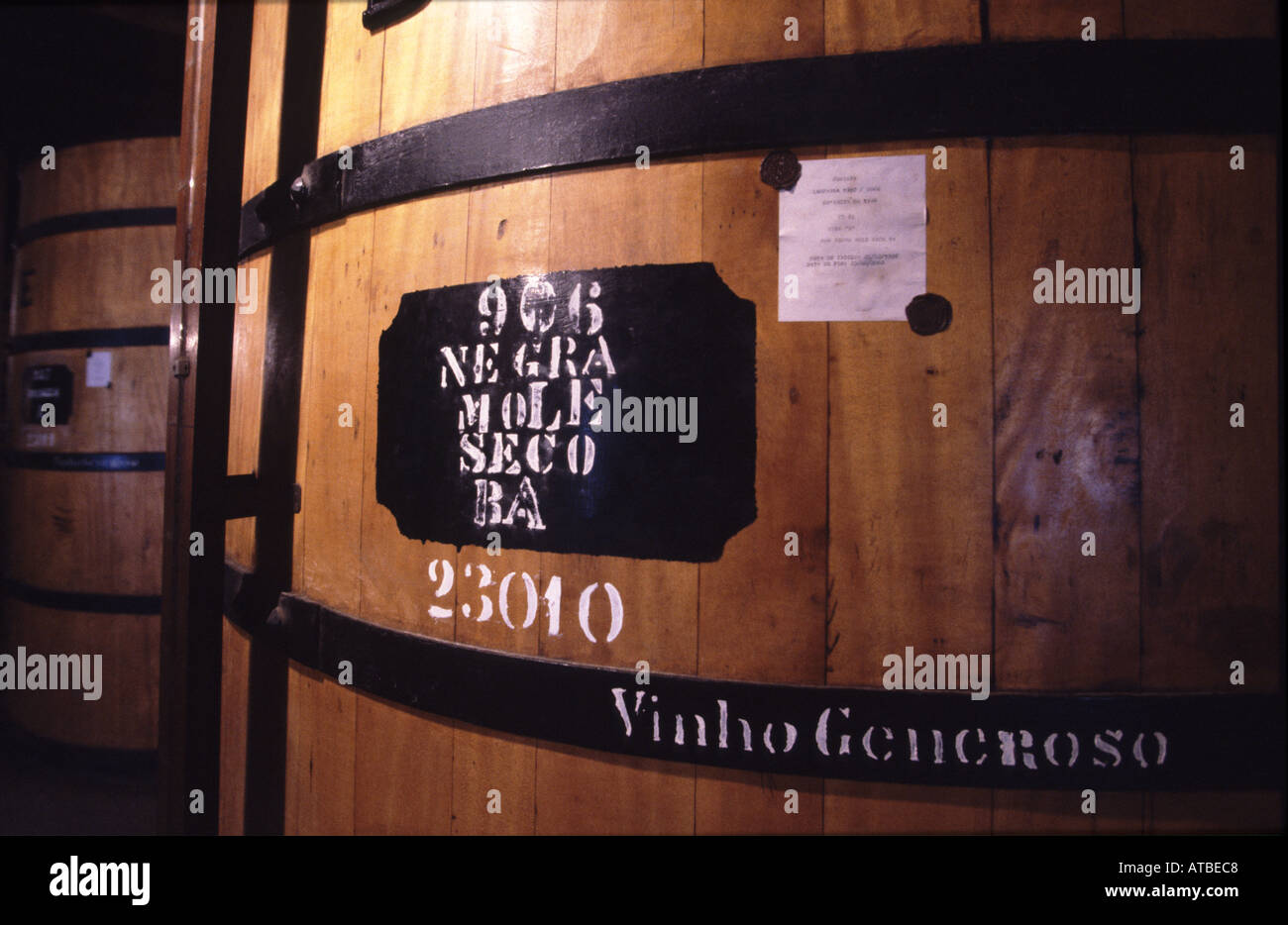 Wine barrels of a vinery Stock Photo - Alamy
