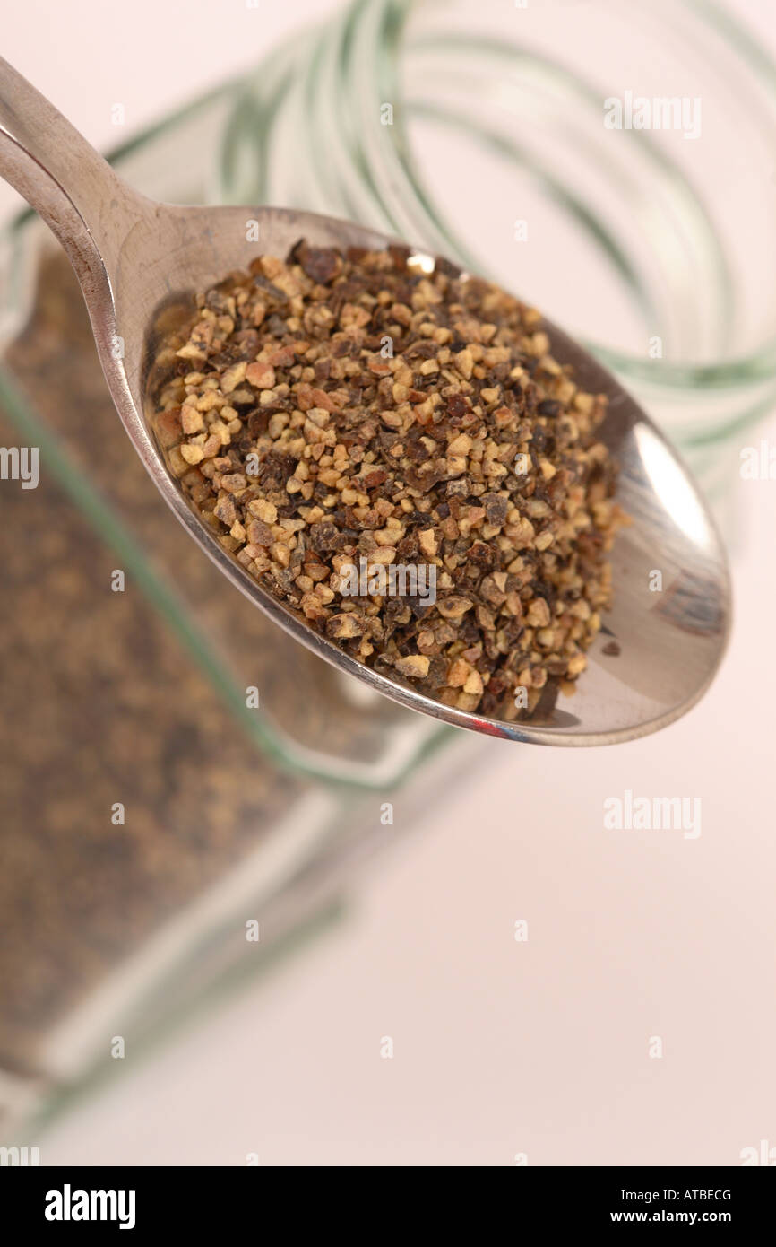 Coarse ground black pepper food cooking condiment Stock Photo Alamy