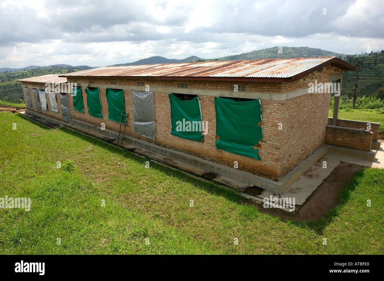 Rooms housing skeletons at Murambi genocide memorial at Gikongoro, Rwanda, Central Africa Stock Photo
