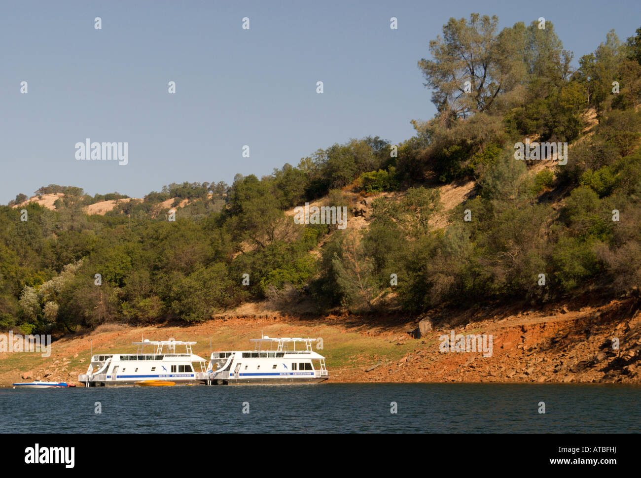 Forever Resorts houseboats on Lake Don Pedro, California Stock Photo