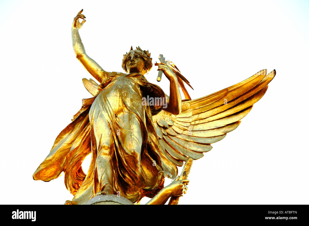 Majestic gold public statue in London England Britain UK Stock Photo