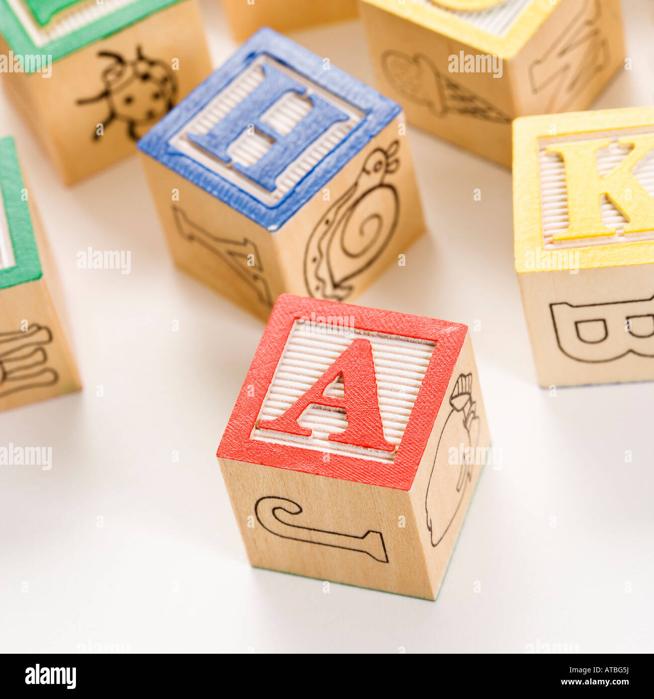 Alphabet building block toys Stock Photo - Alamy
