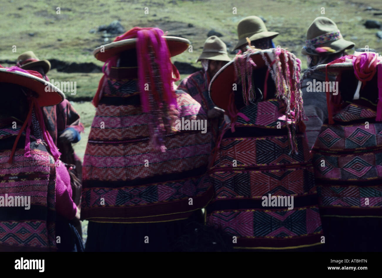 Native Quechua Indians of qero community on way to Quolloriti,the