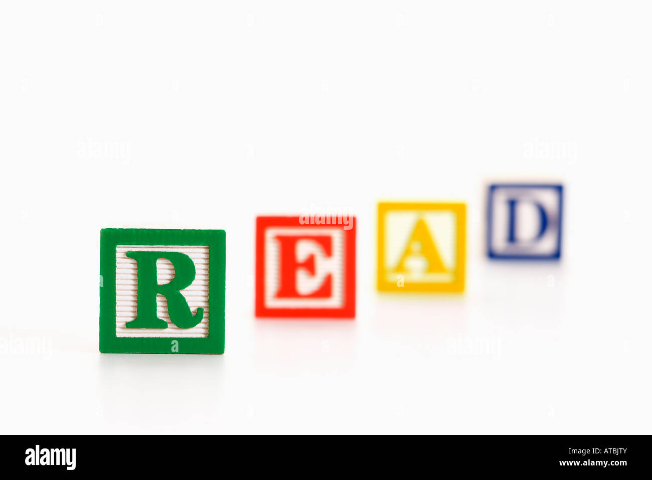 Alphabet toy building blocks spelling the word read Stock Photo - Alamy