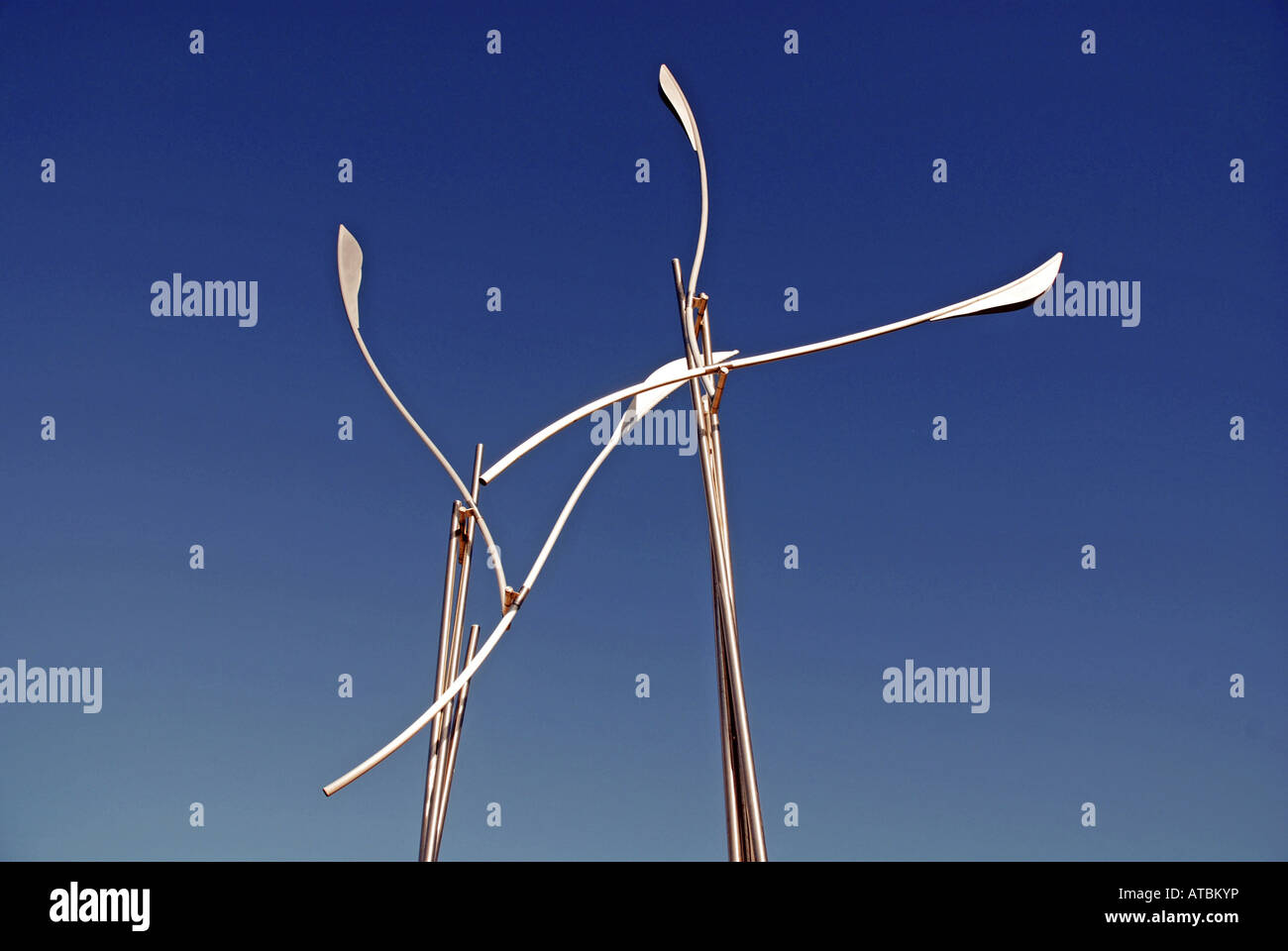 Die Zweige der Taube (the twigs of the dove), art object by Hans Michael Kissel, Germany, Ulm Stock Photo