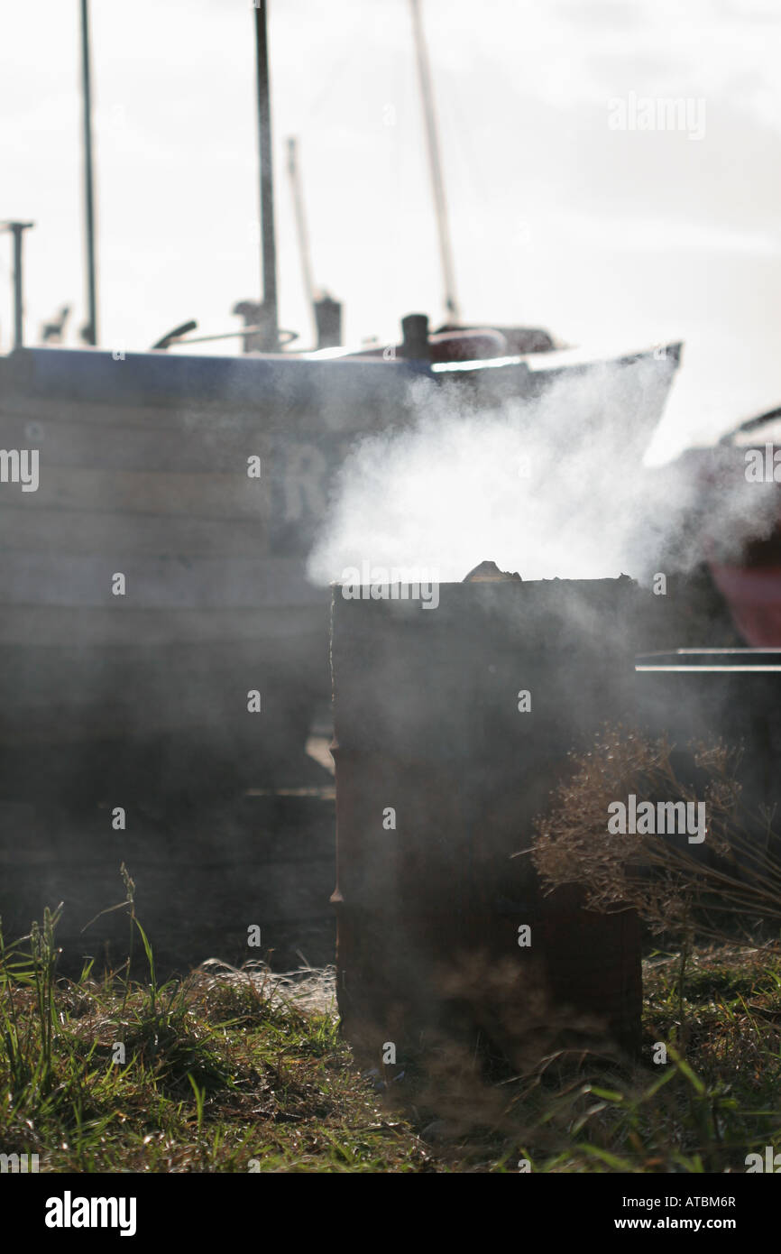 Incinerator with acrid smoke rising up Stock Photo - Alamy