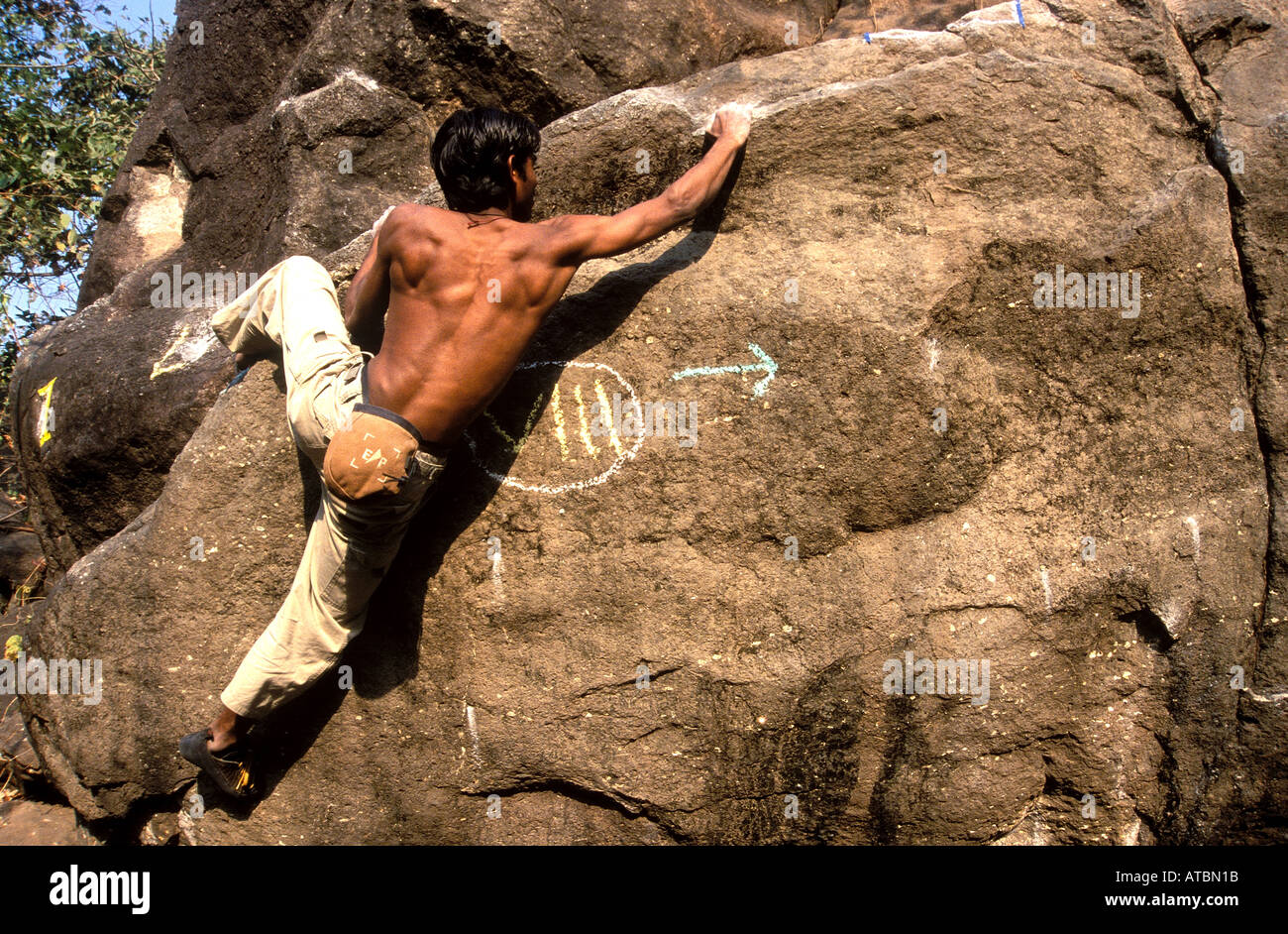 Rock climbers competing in first Indian Bouldering competition near