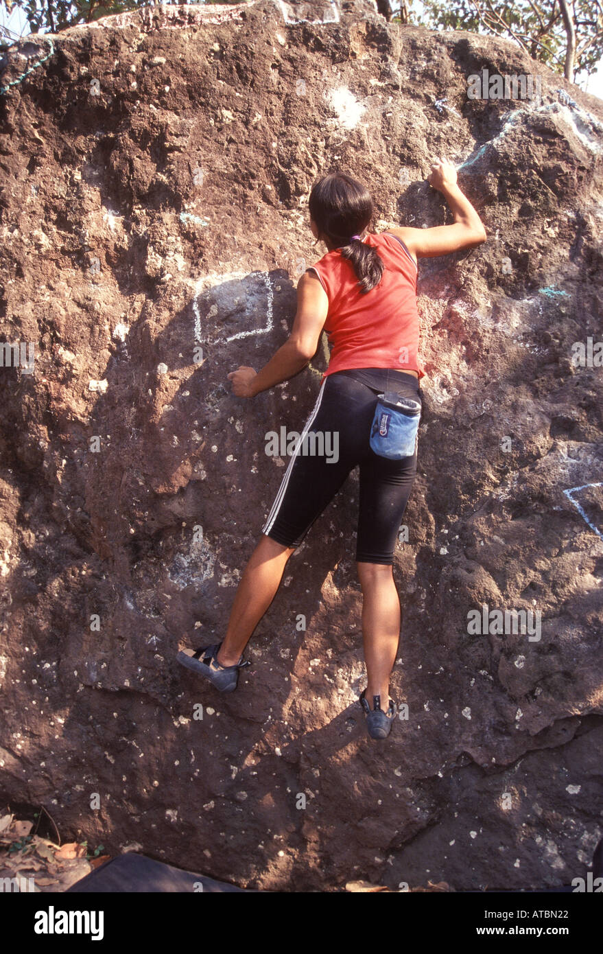 Rock climbers participating in first Indian Bouldering competition near