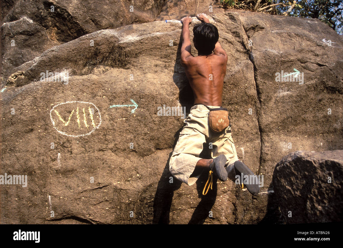 Rock climbers competing in first Indian Bouldering competition near