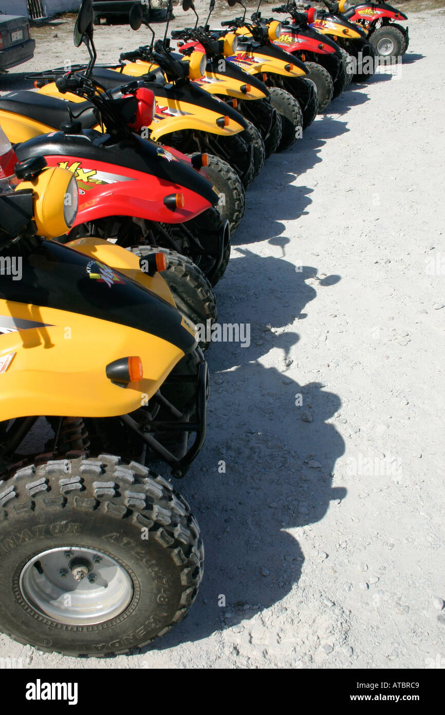 Quad bike line up Stock Photo Alamy