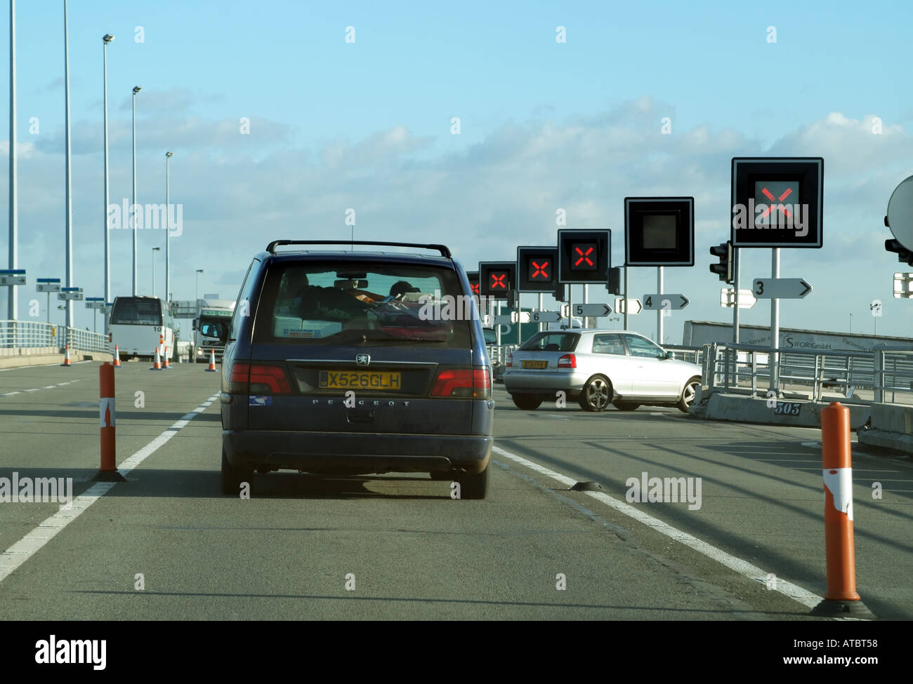 cars loading Eurotunnel Terminal Calais northern France EU Europe Stock Photo Alamy