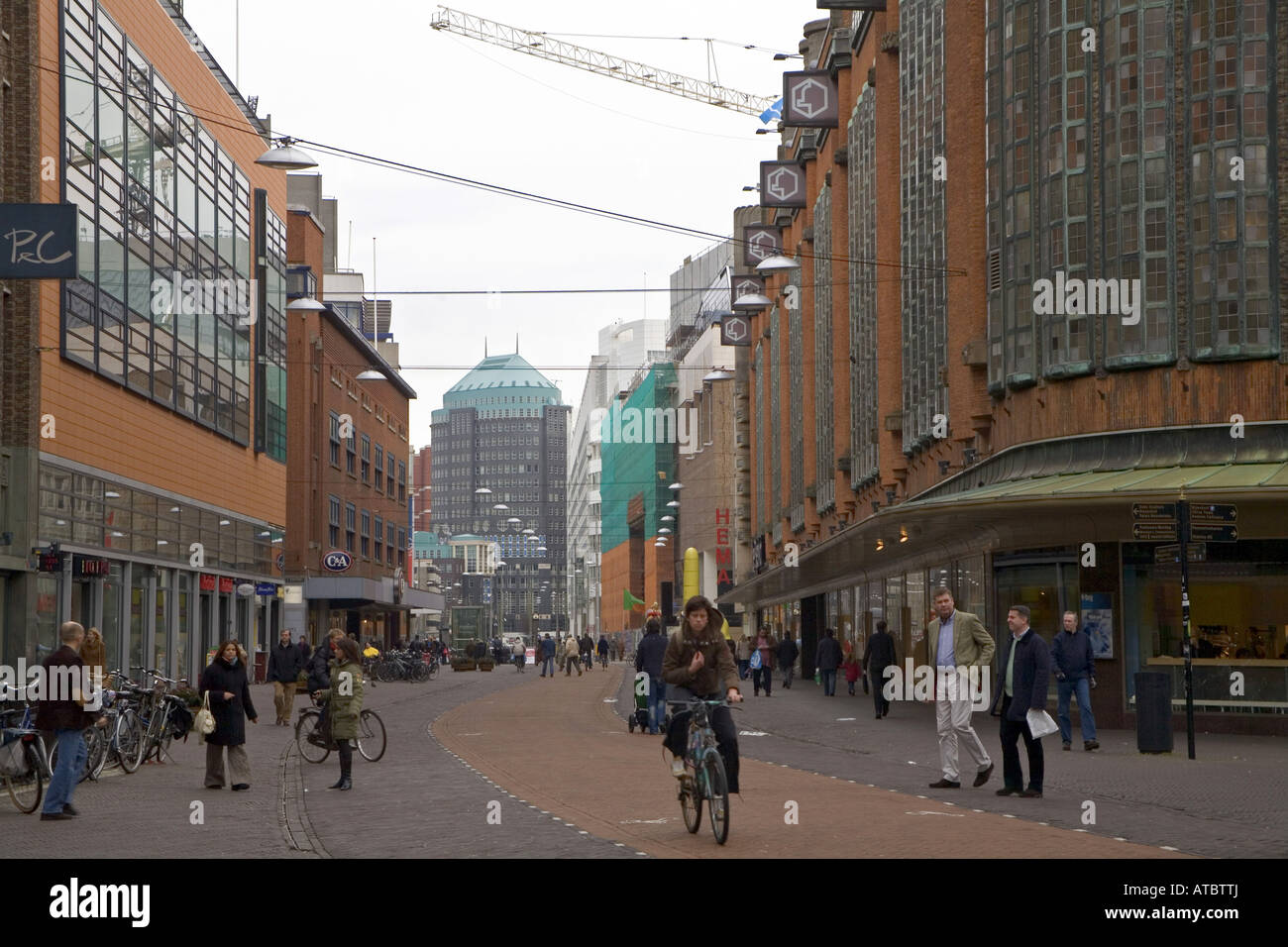 Grote Marktstraat with view on the governmental districkt in Den Haag, Netherlands, The Hague Grote Marktstraat with view on the governmental districkt in Den Haag, Netherlands, The Hague