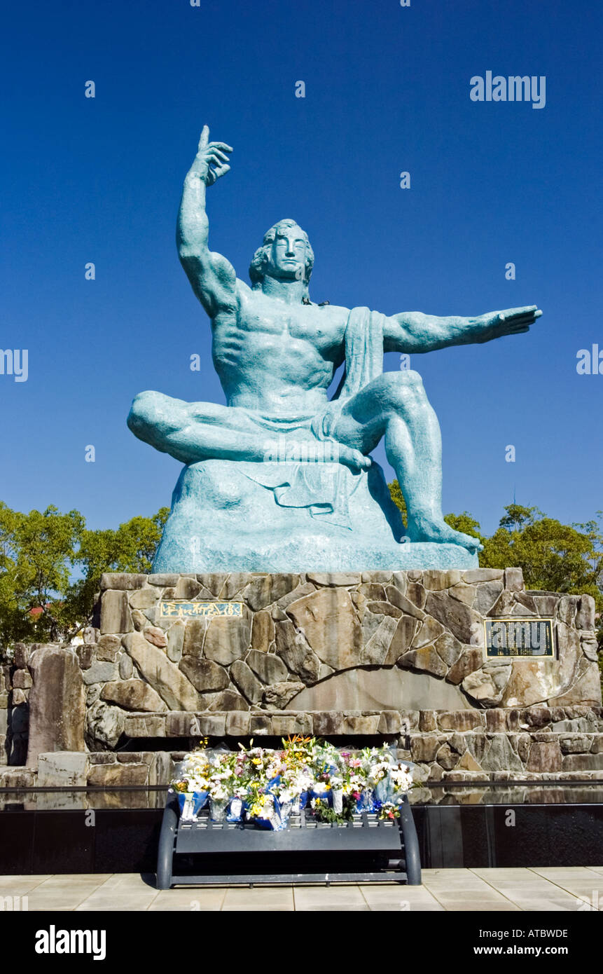 Sculpture in Peace Park Nagasaki commemorates Atomic Bomb during WWII, Kyushu, Japan Stock Photo