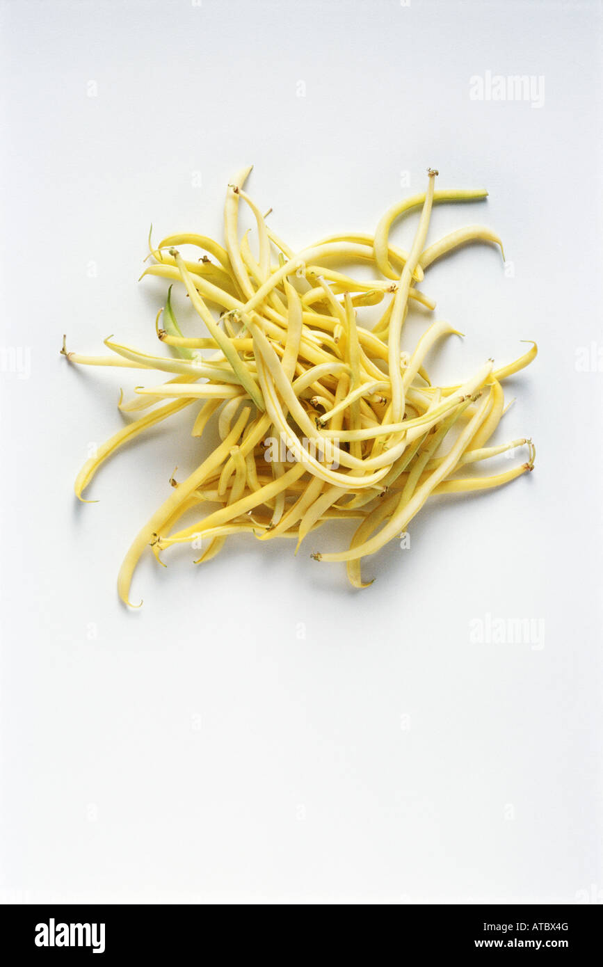 Wax beans in a pile, viewed from directly above Stock Photo