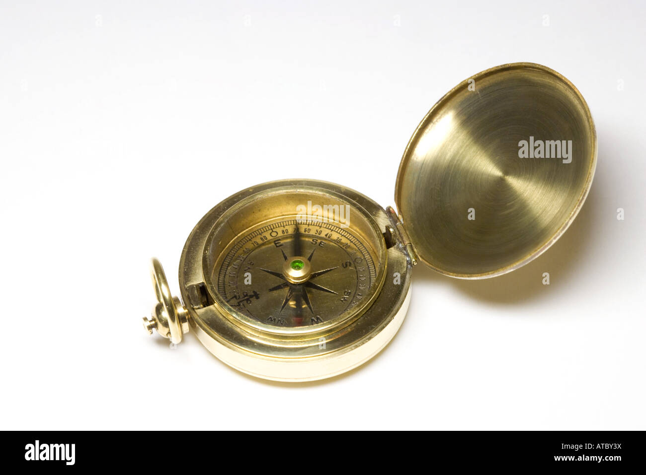 Brass compass, close-up Stock Photo