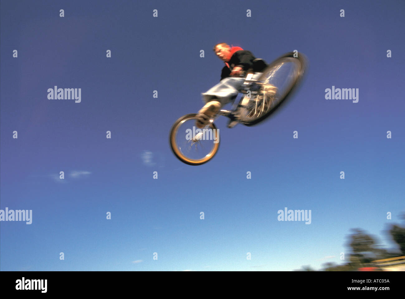 Australia Queensland Brisbane teenage boy jumping BMX bike MR available Stock Photo Alamy