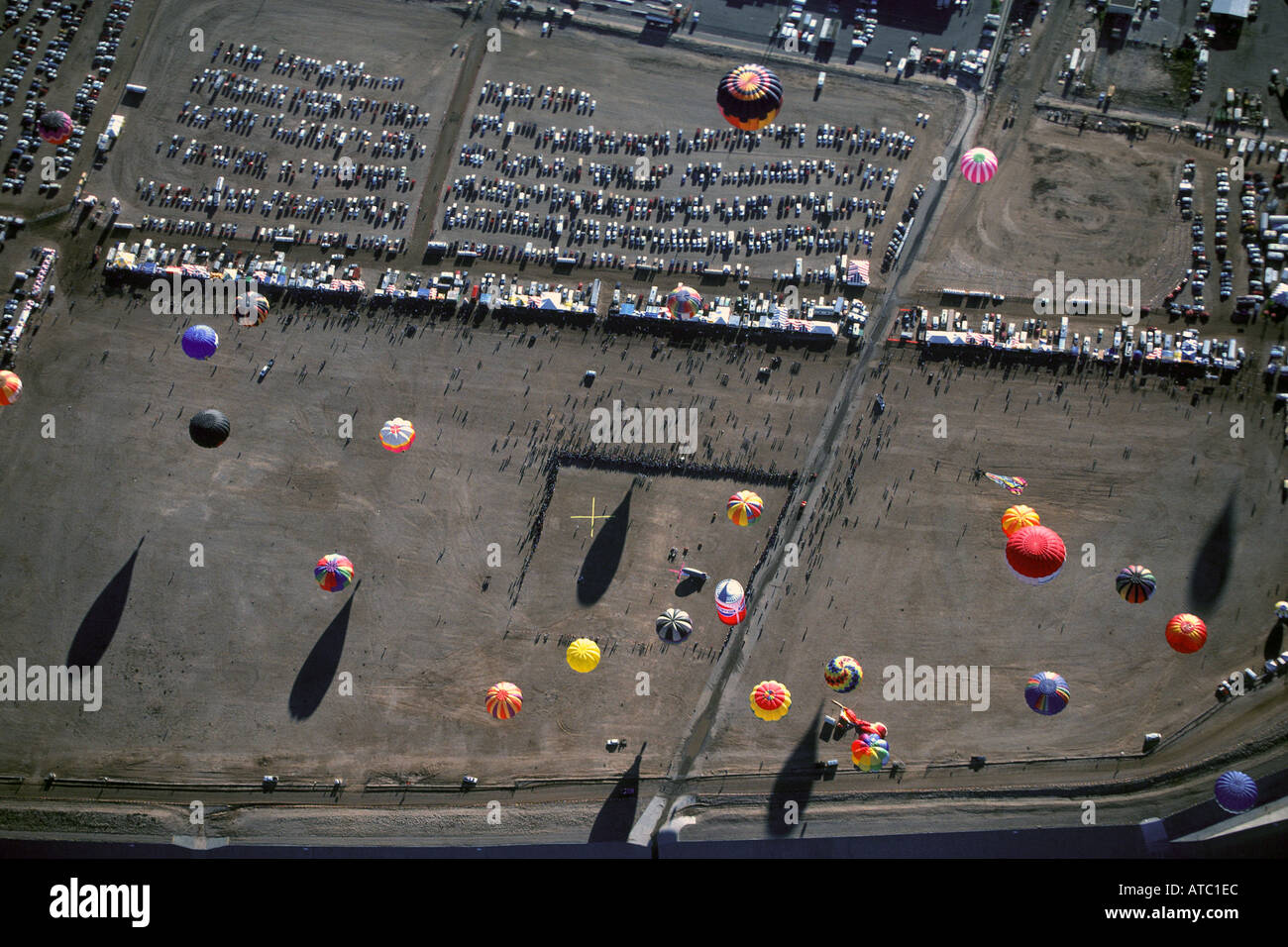 Aerial view of Albuquerque New Mexico balloon festival Stock Photo