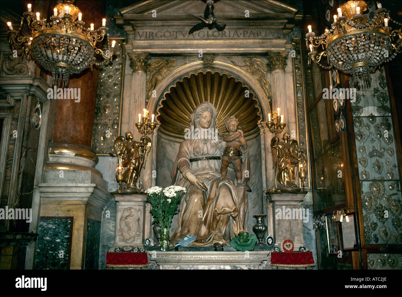 The Madonna del Parto in the church of Sant Agostino a statue by Jacopo ...