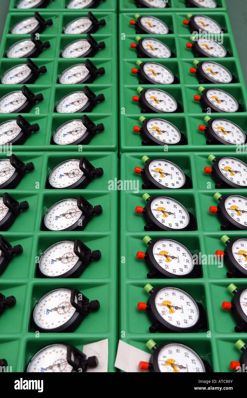 Stopwatches at ADOLF HANHART GmbH & Co., Germany Stock Photo Alamy